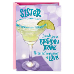 Made You a Drink You'll Love Funny Birthday Card for Sister
