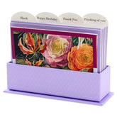 Marjolein Bastin Botanical Watercolors Assorted Blank Multi-Occasion Note Cards in Caddy, Pack of 24