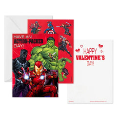 Marvel Avengers Kids Assorted Valentines With Stickers, Pack of 24