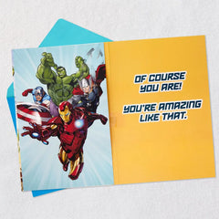 Marvel Avengers Super-Heroic Kids Birthday Card with Sound