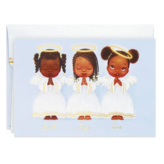 Three Little Angels Boxed Christmas Cards, Pack of 16