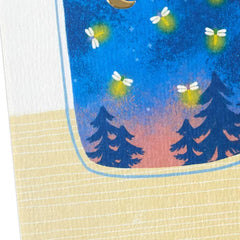 Mason Jar Firefly Forest Scene Blank Card