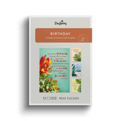 Max Lucado Botanical Art Assorted Religious Birthday Cards, Box of 12