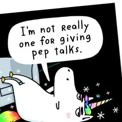 Meh Unicorn Pep Talk Funny Encouragement Card