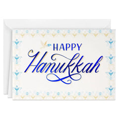 Peaceful Blue and Gold Boxed Hanukkah Cards, Pack of 40