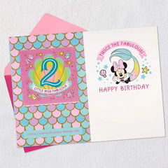 Disney Minnie Mouse You're Twice the Fun 2nd Birthday Card With Sticker