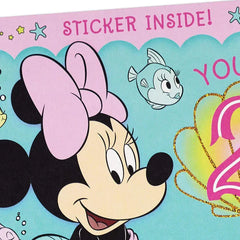 Disney Minnie Mouse You're Twice the Fun 2nd Birthday Card With Sticker