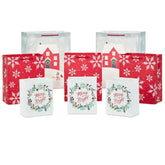 Merry and Bright 8-Pack Assortment Christmas Gift Bags