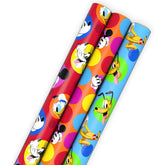 Disney Mickey Mouse Colorful Dots 3-Pack Assortment Wrapping Paper Roll Bundle, 60 sq. ft. total