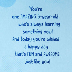 Disney Mickey Mouse and Pluto Third Birthday Card for Kid With Sticker