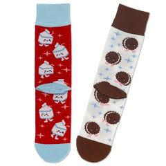 Better Together Milk and Cookies Funny Crew Socks