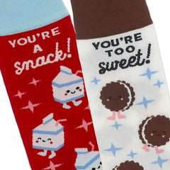 Better Together Milk and Cookies Funny Crew Socks
