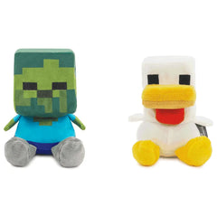 Better Together Minecraft Baby Zombie and Chicken Magnetic Plush Pair, 5.25" H