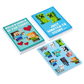 Mini Minecraft Kids Assorted Valentine's Day Cards With Stickers, Pack of 24