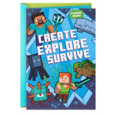 Minecraft Build a World of Adventure Birthday Card With Stickers