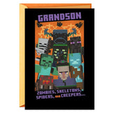 Minecraft Mobs of Fun Halloween Card for Grandson