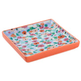 Mini Abstract Floral Square Trinket Dish