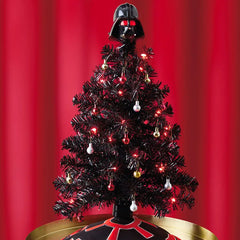 Mini ShowToppers Black Christmas Tree With Light, 17"