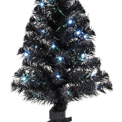 Mini ShowToppers Black Christmas Tree With Light, 17"