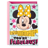Disney Minnie Mouse Birthday Card for Granddaughter With Stickers