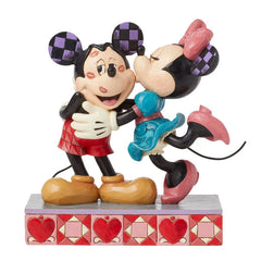 Jim Shore Disney Minnie Kissing Mickey Figurine, 5.8"