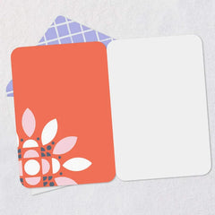 Geometric Flower on Blue Blank Card