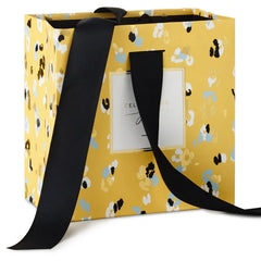 7.7" Animal Print on Butter Yellow Medium Gift Bag