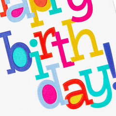 Big Bright Wishes Lettering Birthday Card