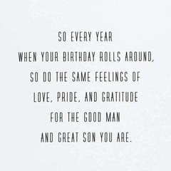 Good Man, Great Son Birthday Card for Son
