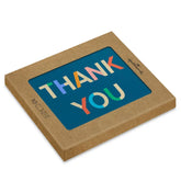 Colorblock Letters on Blue Blank Thank You Notes, Pack of 10