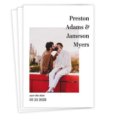 Modern White Frame Flat Wedding Save the Date
