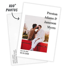 Modern White Frame Flat Wedding Save the Date