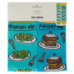 Shoebox Monday vs. Friday Funny Crew Socks
