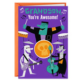 You Rock Monster Band Halloween Card for Grandson