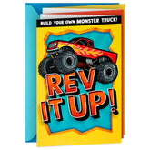 Monster Truck Birthday Card for Kids With Papercraft Activity