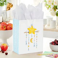 13" Moon and Stars Large New Baby Gift Bag