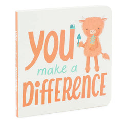 MopTops Highland Cow Stuffed Animal With You Make a Difference Board Book