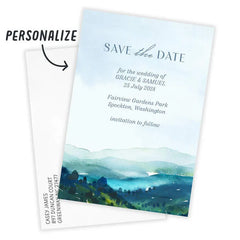 Mountains and Mist Flat Wedding Save the Date