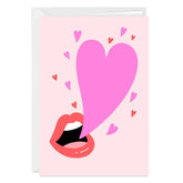 Mouth With Heart Bubble Custom Love Card
