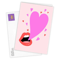 Mouth With Heart Bubble Custom Love Card
