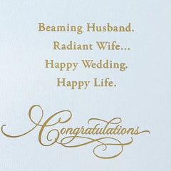 Mr. & Mrs. Diamond Script on Black Wedding Card
