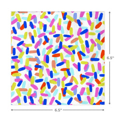 Colorful Sprinkles on White Dinner Napkins, Pack of 20