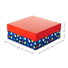 10" Square Multicolor Dots Gift Box