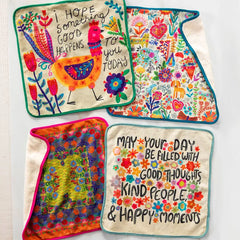 Natural Life Multicolor Microfiber Dish Cloths, Set of 4