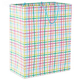 13" Multicolor Windowpane Large Gift Bag