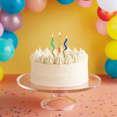 Colorful and Sparkly Squiggles Birthday Candles, Pack of 4