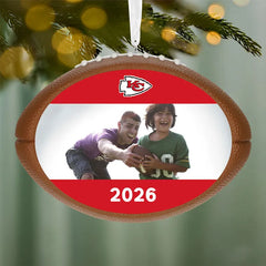 NFL Kansas City Chiefs Football Personalized Ornament, Custom Photo and Text