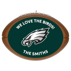 NFL Philadelphia Eagles Football Personalized Ornament, Custom Text