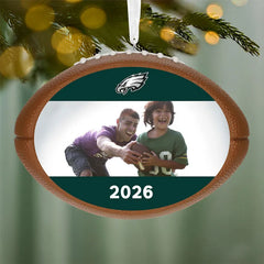 NFL Philadelphia Eagles Football Personalized Ornament, Custom Photo and Text