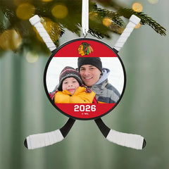 NHL Chicago Blackhawks® Hockey Personalized Ornament, Custom Photo and Text
